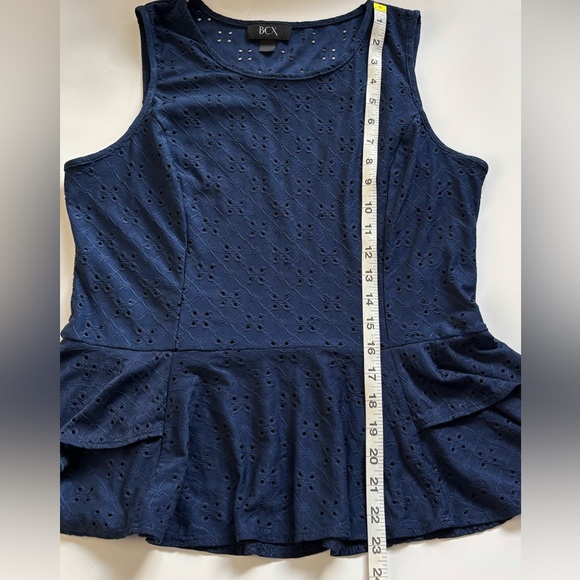 BCX Blouse Women XLarge Peplum Sleeveless Eyelet Cottagecore Whimsical Fairycore - Picture 8 of 14